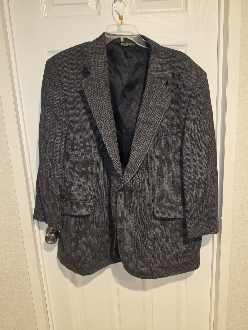 Men's Classic Gray Herringbone Blazer - 50R